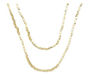 COLAR LONGO CANUTILHO LISO BANHADO A OURO