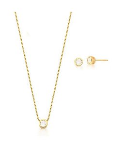 CONJUNTO PONTO DE LUZ BANHADO A OURO