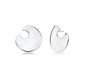 BRINCO REDONDO LISO CURVO BANHADO A RÓDIO BRANCO