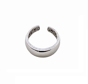 BRACELETE DE LUXO COM CRAVAÇÃO LATERAL BANHADO A RÓDIO BRANCO