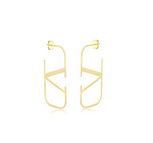 MEIA ARGOLA VL LISA BANHADA A OURO