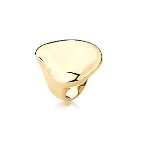 ANEL MAXI GEOMÉTRICO LISO BANHADO A OURO