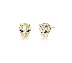 BRINCO LEOPARDO CRAVEJADO BANHADO A OURO