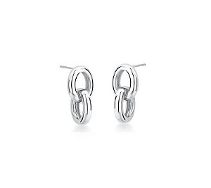 BRINCO ELOS INTERCALADOS LISOS BANHADO A RÓDIO BRANCO