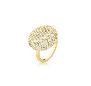 ANEL REDONDO CRAVEJADO BANHADO A OURO