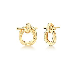 BRINCO DE NÓ LISO BANHADO A OURO