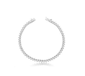 PULSEIRA RIVIERA TRÊS PONTAS COM ZIRCÔNIA CRISTAL BANHADA A RÓDIO