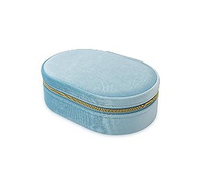 PORTA-JOIAS EM VELUDO AZUL