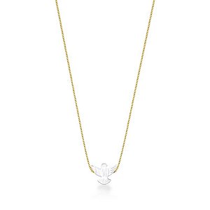 COLAR DIVINO ESPÍRITO SANTO EM MADREPÉROLA BANHADO A OURO
