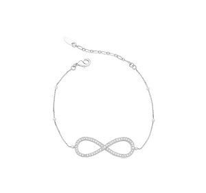 PULSEIRA INFINITO CRAVEJADO BANHADA A RÓDIO BRANCO