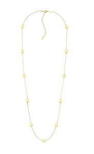COLAR LONGO COM ESFERAS LISAS BANHADA A OURO