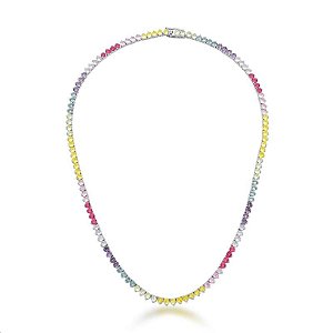 COLAR RIVIERA COM CRAVAÇÃO TRÊS PONTAS CANDY COLORS BANHADA A RÓDIO