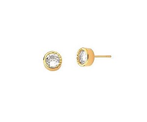 BRINCO PONTO DE LUZ CRISTAL BANHADO A OURO