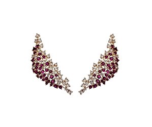 BRINCO MAXI EAR CUFF LUXO RUBELITA BANHADO A OURO