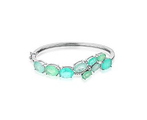 BRACELETE COM ZIRCÔNIAS OVAIS EM TONS DE TURMALINA BANHADO A RÓDIO
