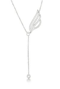 COLAR GRAVATA COM ASA CRAVEJADA BANHADO A RÓDIO BRANCO