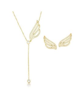 CONJUNTO ASA CRAVEJADA BANHADO A OURO