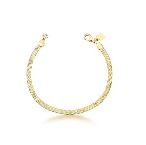 PULSEIRA MALHA LAMINADA ESTREITA BANHADA A OURO