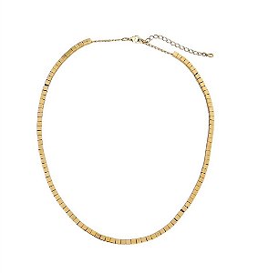 COLAR CANUTILHOS LISOS BANHADO A OURO