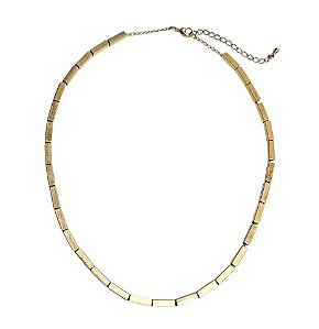 COLAR CANUTILHOS LARGOS LISOS BANHADO A OURO