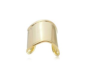 BRACELETE ABERTO LARGO LISOS BANHADO A OURO