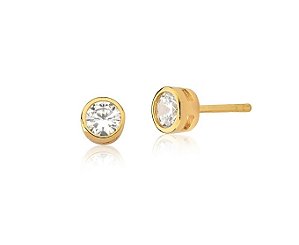 BRINCO PONTO DE LUZ G COM CRAVAÇÃO INGLESA BANHADO A OURO