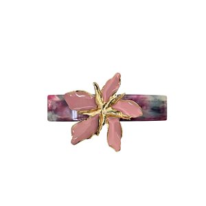 PRESILHA LÍRIO ROSA ESMALTADO