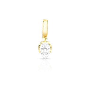 PINGENTE AVULSO COM CRISTAL EM GOTA E FECHO BANHADO A OURO