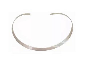 CHOKER ARO LISO BANHADO A RÓDIO BRANCO
