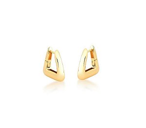 Argola Triangular M Lisa Banhado a Ouro 18k