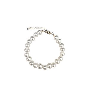 PULSEIRA DE PÉROLAS SINTÉTICAS BANHADO A OURO