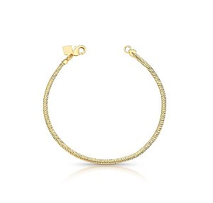 PULSEIRA MALHA SNAKE 2 MM BANHADA A OURO