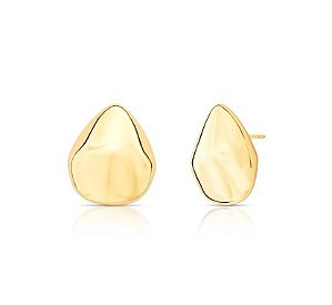 BRINCO DE GOTA ABAULADO LISO BANHADA A OURO