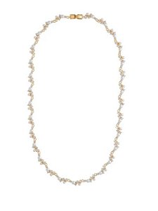 COLAR RIVIERA COM PÉROLAS E ZIRCÔNIAS BANHADA A OURO