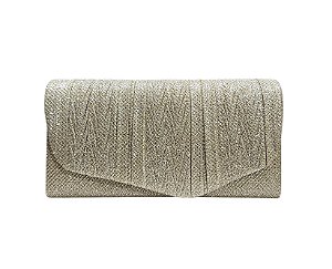 BOLSA DE FESTA RETANGULAR COM GLITTER DOURADA