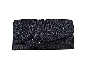 BOLSA DE FESTA RETANGULAR COM GLITTER PRETA