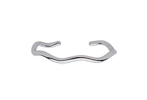 BRACELETE ORGÂNICO ABERTO BANHADO A RÓDIO BRANCO