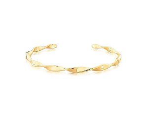 BRACELETE TORCIDO ABERTO BANHADO A OURO