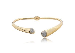 CHOKER ARO ABERTO COM PONTEIRAS CRAVEJADAS BANHADO A OURO