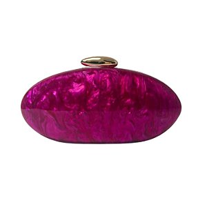 BOLSA MARMORIZADA FUCSIA EM ACRÍLICO COM ALÇA