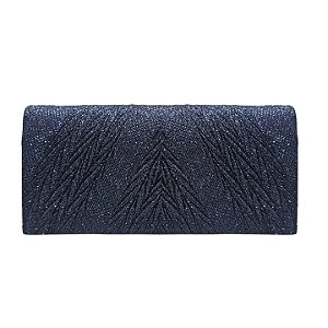 BOLSA DE FESTA RETANGULAR AZUL MARINHO COM GLITTER
