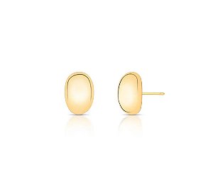 BRINCO OVALADO LISO BANHADA A OURO