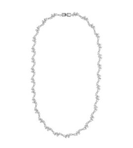 Colar Riviera com Pérolas e Zircônias Banhado a Ródio Branco
