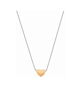 COLAR CORAÇÃO DOIS TONS EM AÇO