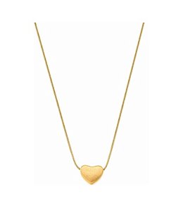 COLAR CORAÇÃO DOIS TONS EM AÇO DOURADO