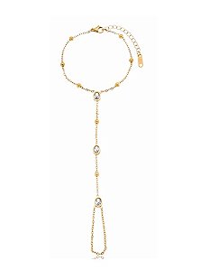 PULSEIRA HAND CHAIN EM AÇO DOURADO