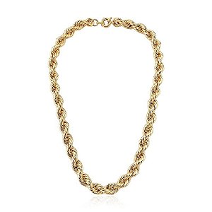 COLAR CORDÃO BAIANO LISO 9MM BANHADO A OURO