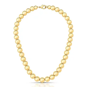 COLAR ESFERAS M LISAS BANHADO A OURO