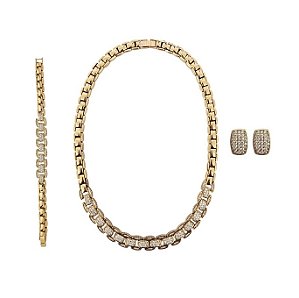 CONJUNTO LUXO GOMOS CRAVEJADOS BANHADA A OURO
