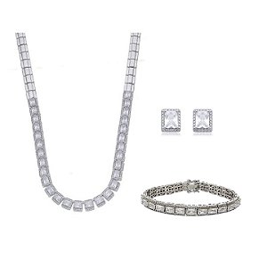 CONJUNTO RIVIERA LUXO CRAVAÇÃO LATERAL BANHADO A RÓDIO BRANCO